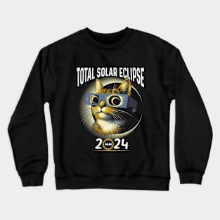 Solar Eclipse 2024 Shirt Total Eclipse April 8th 2024 Cat Crewneck Sweatshirt